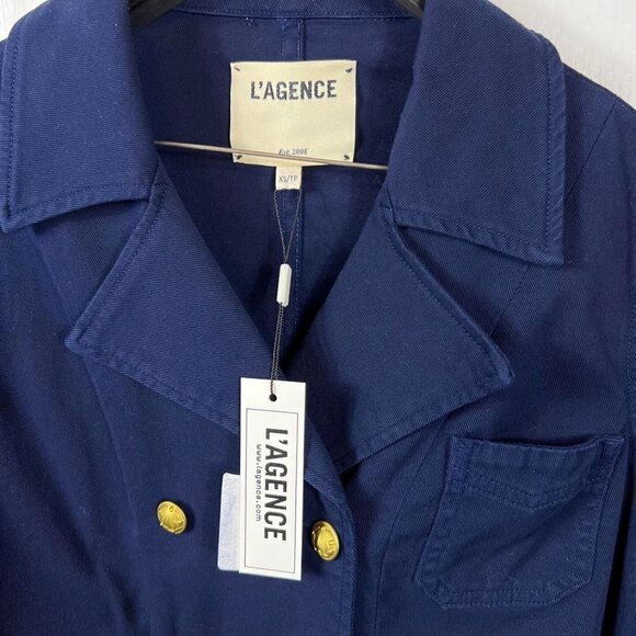 L'AGENCE Allison double-breasted cotton-blend gabardine jacket - Picture 9 of 12